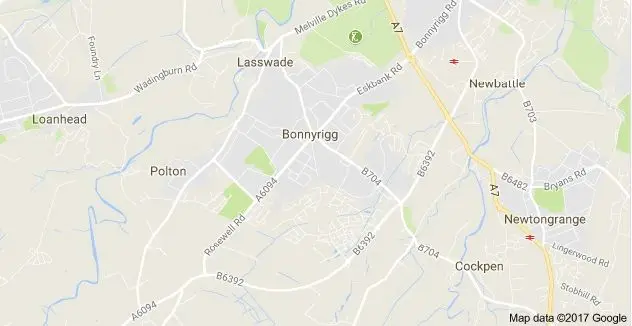 locksmith Bonnyrigg map of area covered