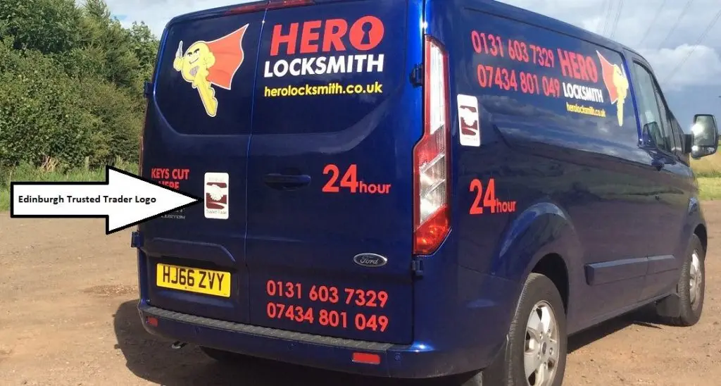 Edinburgh Locksmith Trusted Trader Logo on Van
