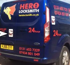 Edinburgh Locksmith Trusted Trader Logo on Van