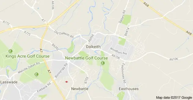 Map of Dalkeith locksmith area covered